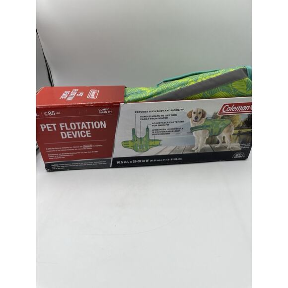 Coleman Dog Flotation Life Vest Jacket Preserver Size Large Up to 85 Pounds NEW - Picture 6 of 9